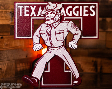Texas A&M Aggies Vault "Ole Sarge" 3D Vintage Metal Wall Art