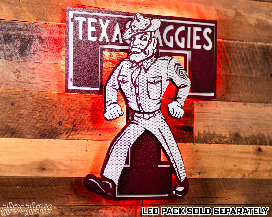 Texas A&M Aggies Vault "Ole Sarge" 3D Vintage Metal Wall Art