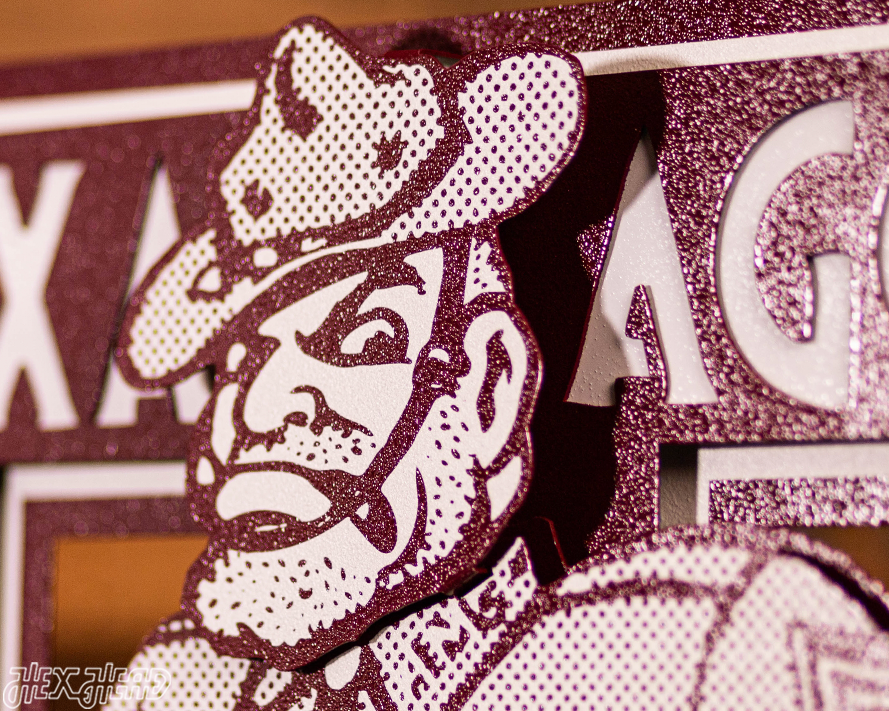 Texas A&M Aggies Vault "Ole Sarge" 3D Vintage Metal Wall Art