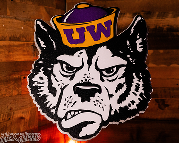 Washington VAULT Huskie 3D Vintage Metal Wall Art