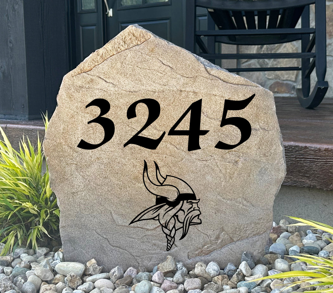 Minnesota Vikings Design-A-Stone Landscape Art Address Stone