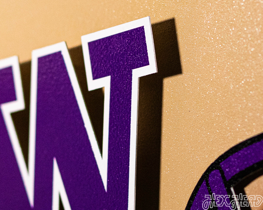 Washington Huskies BLITZ COLLECTION - 8 LAYER 3D Metal Wall Art