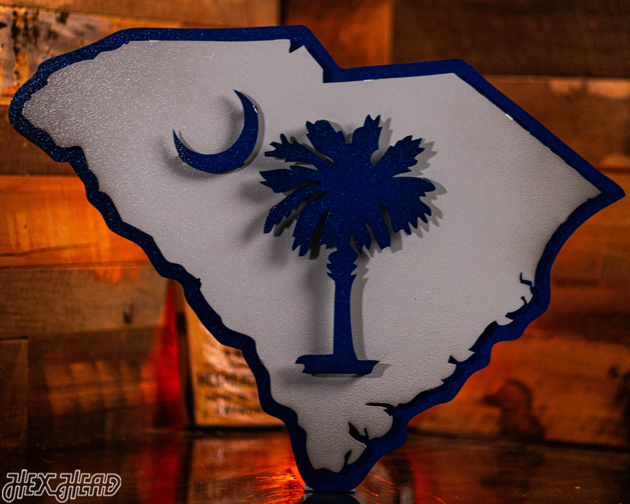 South Carolina State Emblem 3D Vintage Metal Wall Art