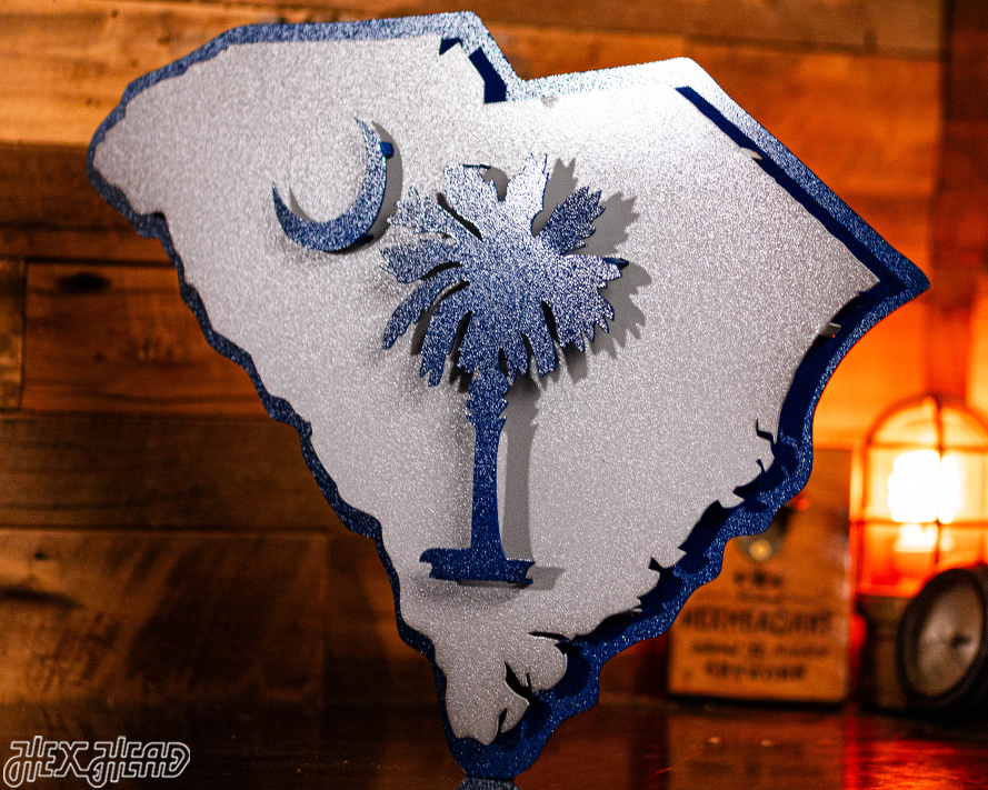 South Carolina State Emblem 3D Vintage Metal Wall Art