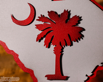 South Carolina State Emblem 3D Vintage Metal Wall Art