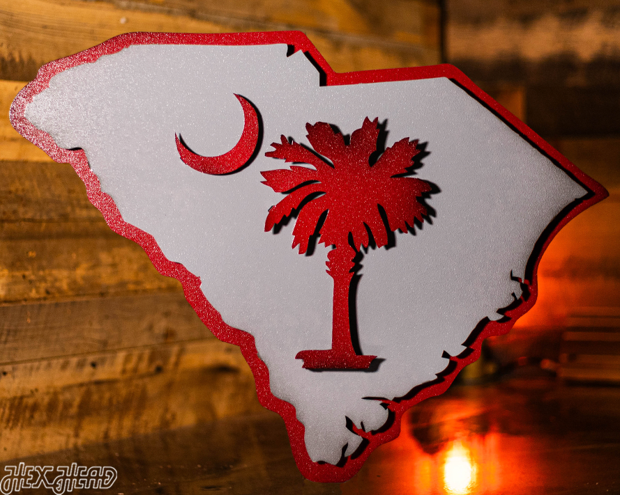 South Carolina State Emblem 3D Vintage Metal Wall Art