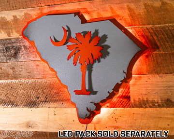 South Carolina State Emblem 3D Vintage Metal Wall Art