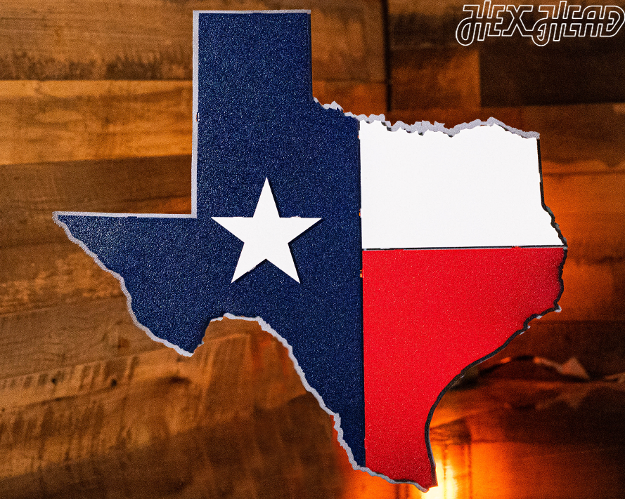 Lone Star State of Texas Flag 3D Vintage Metal Wall Art