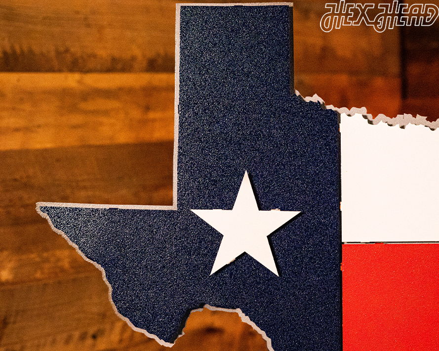 Lone Star State of Texas Flag 3D Vintage Metal Wall Art