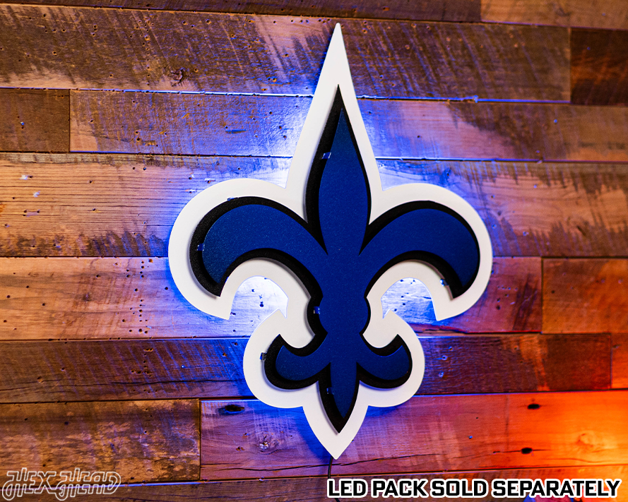 Fleur De Lis WILDCATS 3D Vintage Metal Wall Art