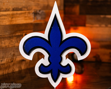 Fleur De Lis WILDCATS 3D Vintage Metal Wall Art
