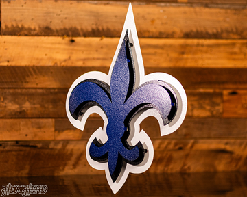 Fleur De Lis WILDCATS 3D Vintage Metal Wall Art