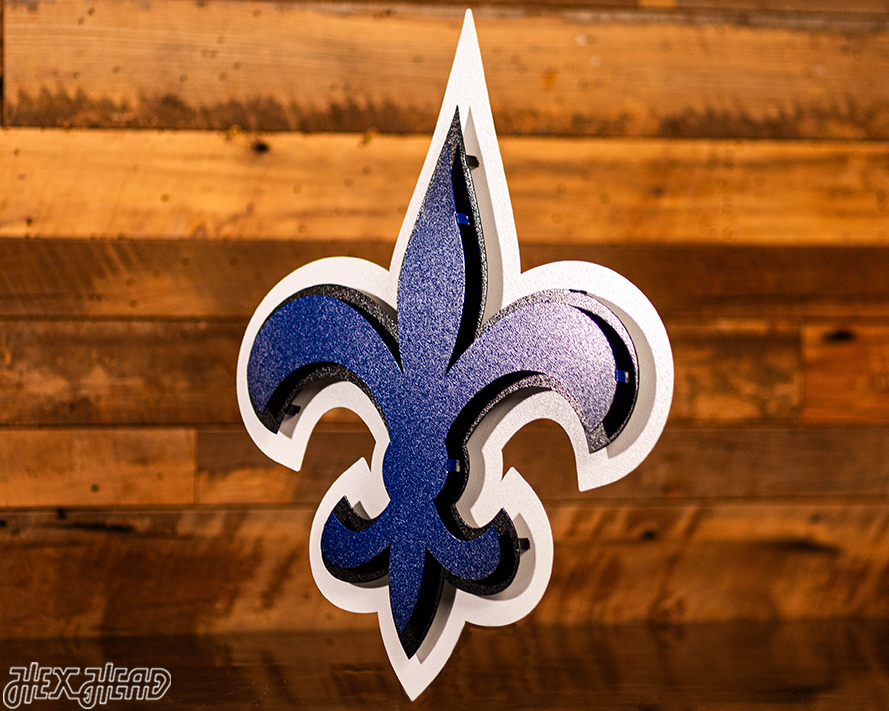 Fleur De Lis WILDCATS 3D Vintage Metal Wall Art