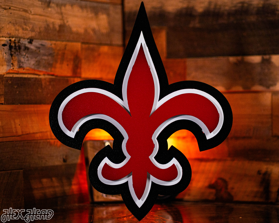 Fleur De Lis LOUISVILLE 3D Vintage Metal Wall Art - Hex Head Art