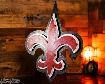 Fleur De Lis LOUISVILLE 3D Vintage Metal Wall Art