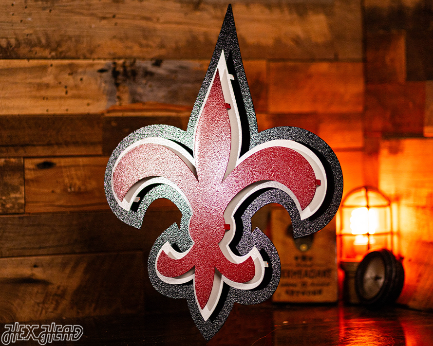 Fleur De Lis LOUISVILLE 3D Vintage Metal Wall Art