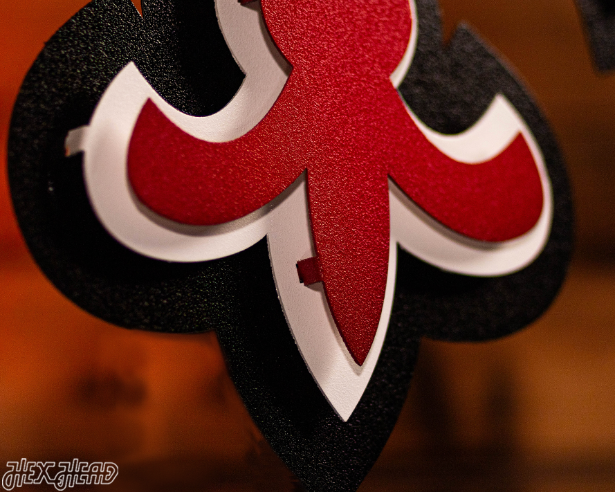 Fleur De Lis LOUISVILLE 3D Vintage Metal Wall Art