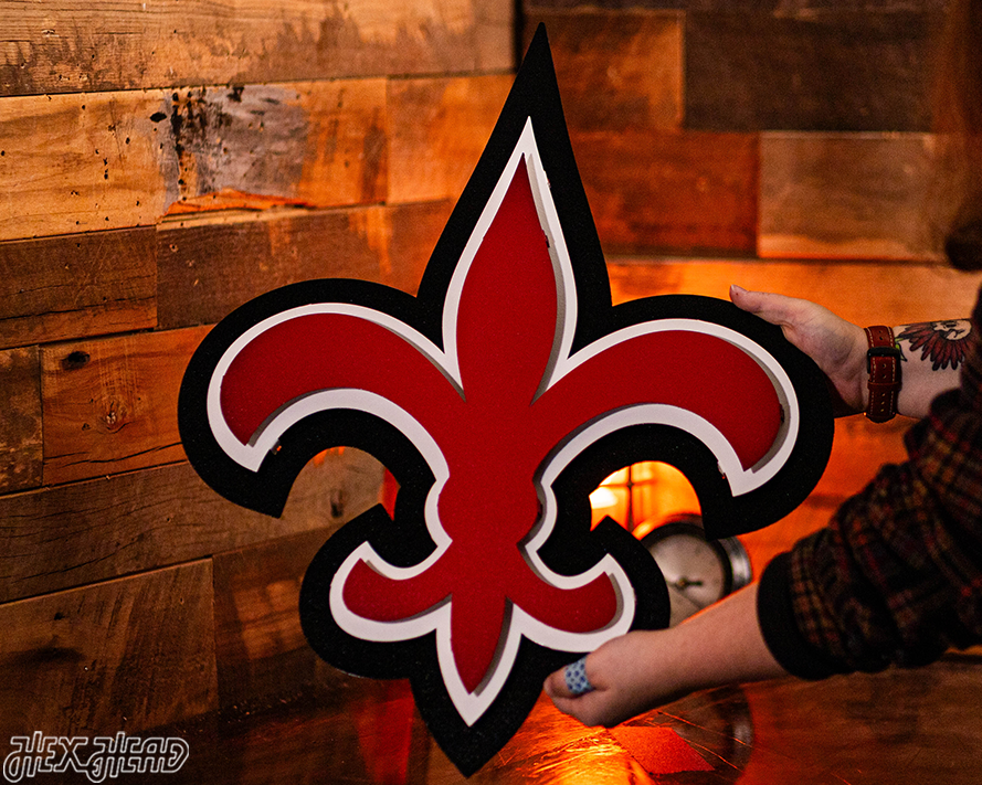 Fleur De Lis LOUISVILLE 3D Vintage Metal Wall Art