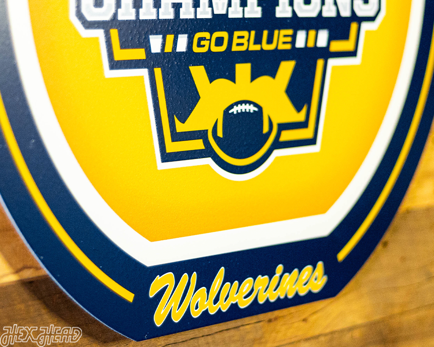 VARSITY Collection- SINGLE Layer Michigan Wolverines 2023 National Champions Metal Wall Art