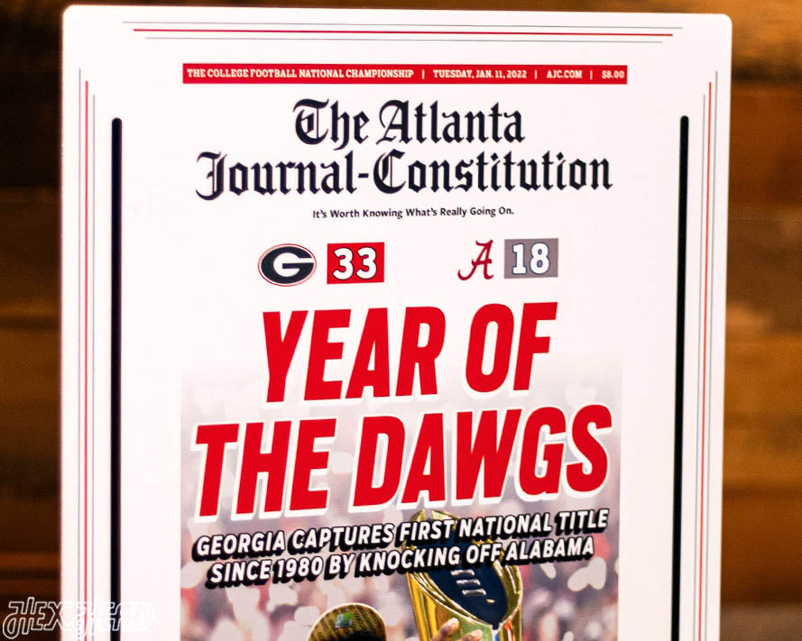 Atlanta Journal Constitution Georgia Bulldogs 2021 Football National Champions Front Page - JAN 11, 2022