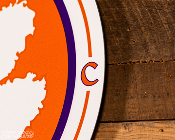 VARSITY Collection- SINGLE Layer Clemson Tigers Metal Wall Art