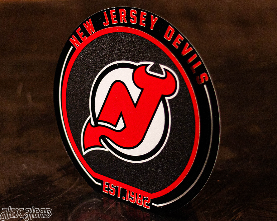 New Jersey Devils "Double Play" On the Shelf or on the Wall Art