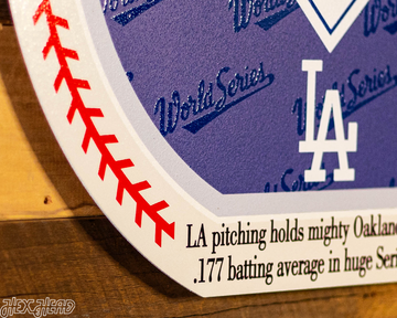 VARSITY Collection- SINGLE Layer Los Angeles Dodgers 1988 World Series Wall Art