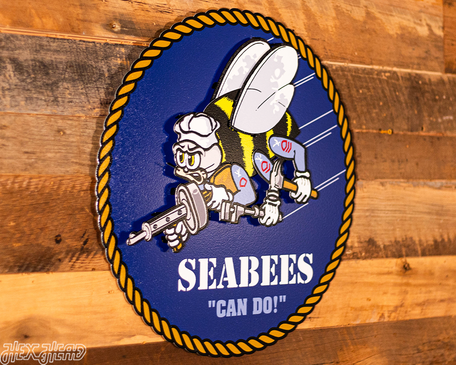 United States Navy Seabees 3D Vintage Metal Wall Art