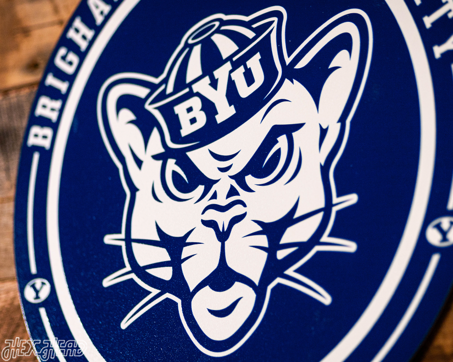 VARSITY Collection- SINGLE Layer BYU Cougars Metal Wall Art