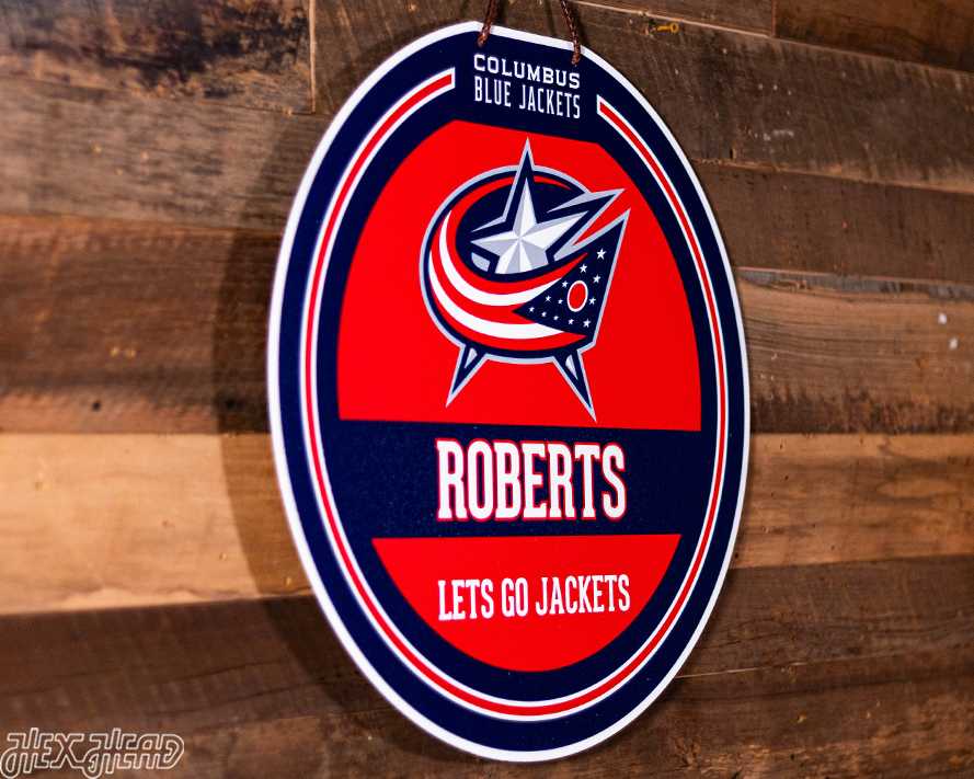 Columbus Blue Jackets Personalized Monogram Metal Art