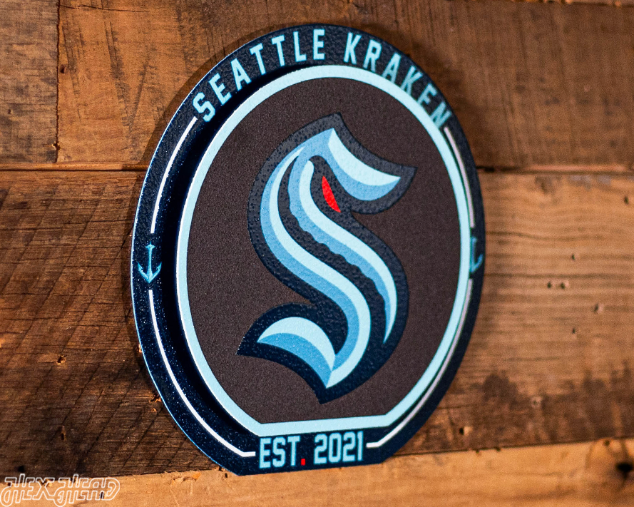 Seattle Kraken "Double Play" On the Shelf or on the Wall Art