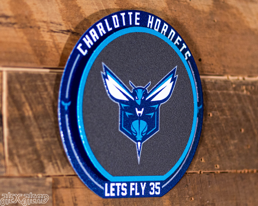 Charlotte Hornets "Double Play" On the Shelf or on the Wall Art