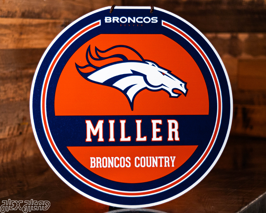 Denver Broncos Personalized Monogram Metal Art