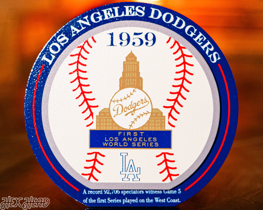 Los Angeles Dodgers 1959 World Series "Double Play" On the Shelf or on the Wall Art