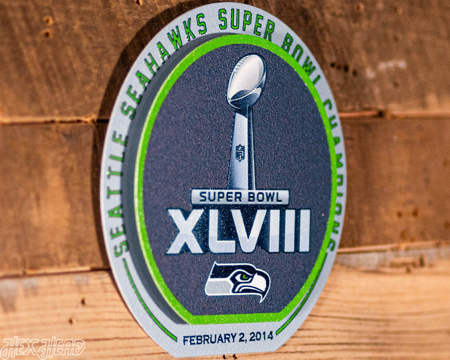 Seattle Seahawks Super Bowl XLVIII "Double Play" On the Shelf or on the Wall Art