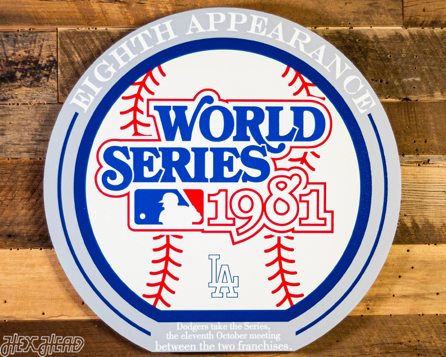 VARSITY Collection- SINGLE Layer Los Angeles Dodgers 1981 World Series Wall Art