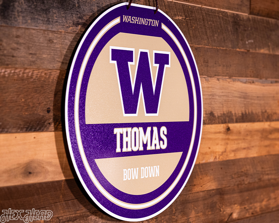 Washington Huskies Personalized Monogram Metal Art