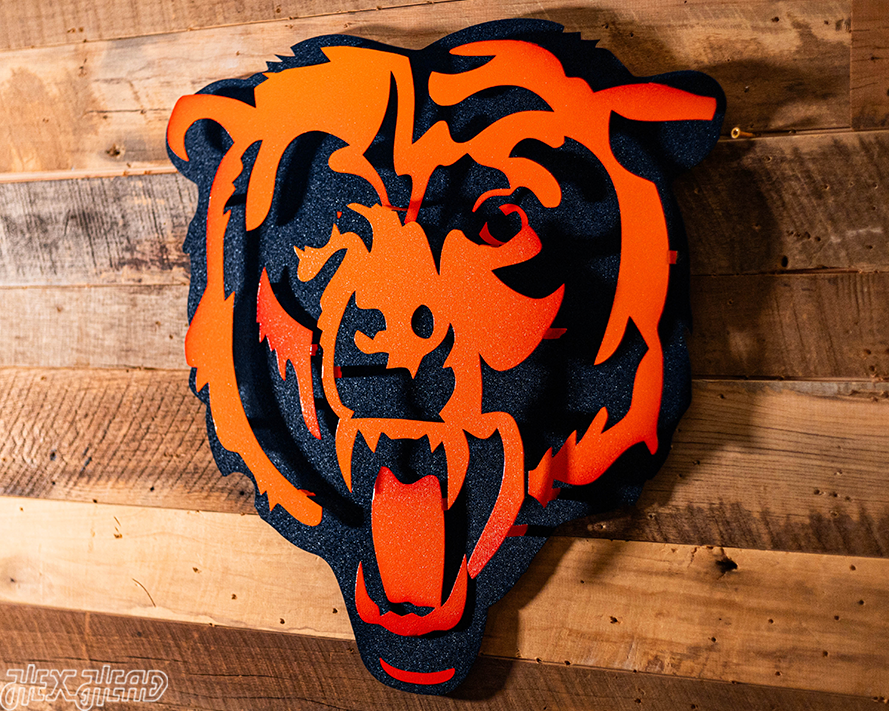 Chicago Bears "Roaring Bear" 3D Vintage Metal Wall Art