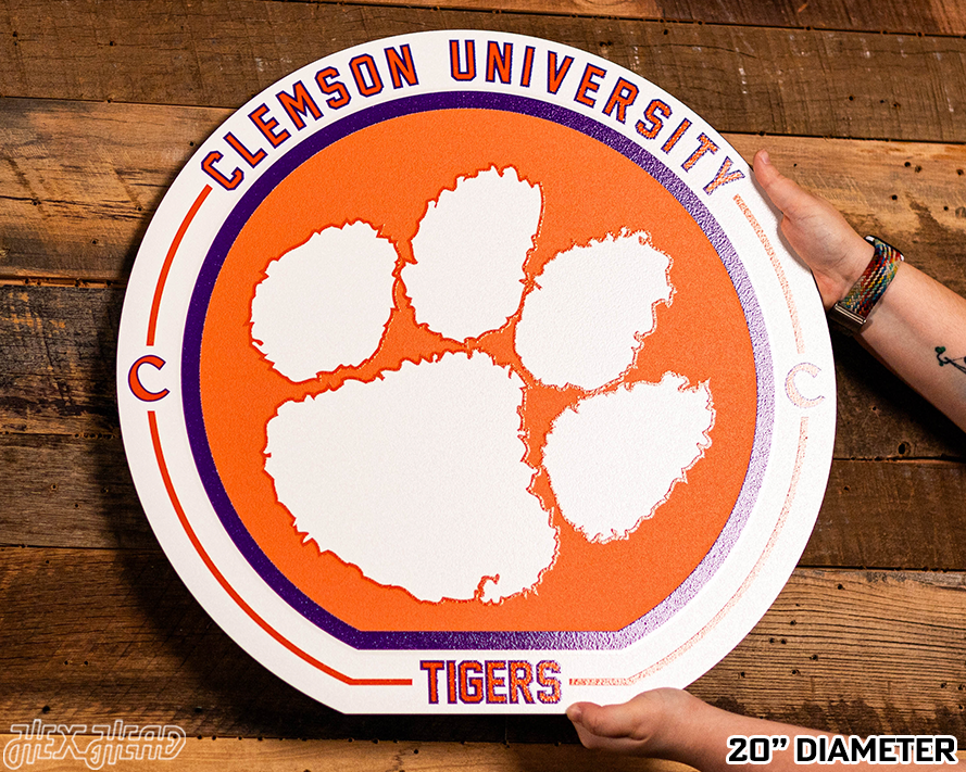 VARSITY Collection- SINGLE Layer Clemson Tigers Metal Wall Art