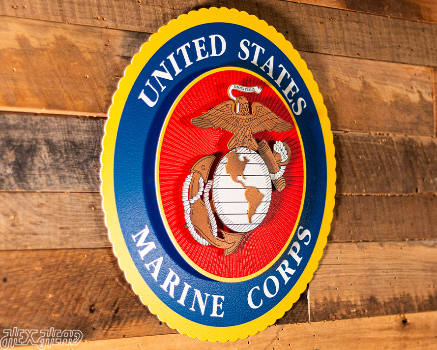 United States Marine Corps Seal 3D Vintage Metal Wall Art