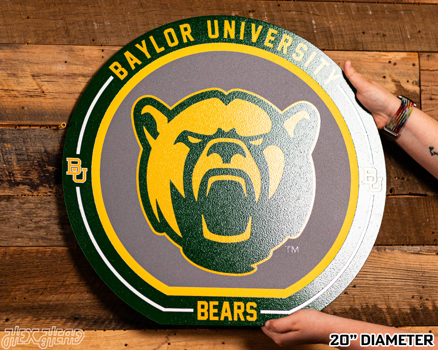 VARSITY Collection- SINGLE Layer Baylor Bears Metal Wall Art