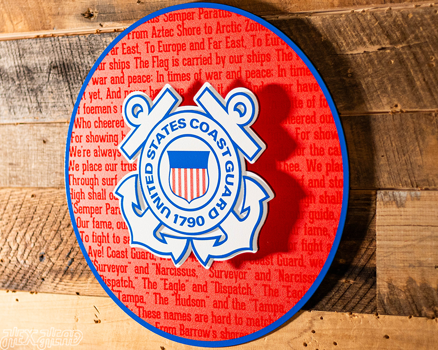 United States Coast Guard CRAFT SERIES 3D Embossed Metal Wall Art