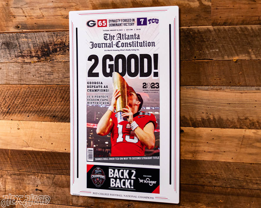 Atlanta Journal Constitution Georgia Bulldogs 2023 Football National Champions Front Page - JAN 10, 2023