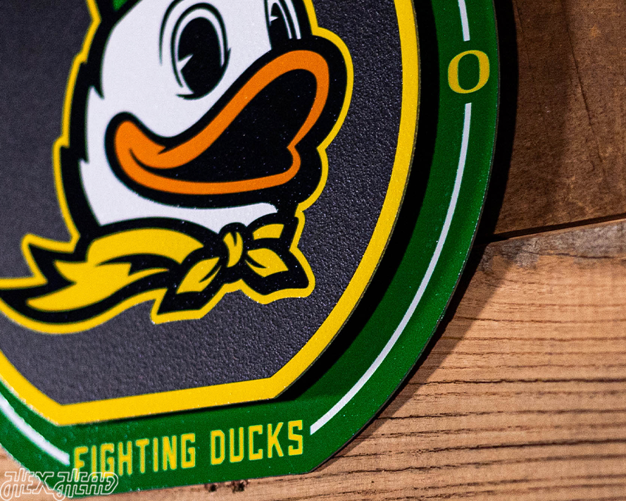 Oregon Ducks "Double Play" On the Shelf or on the Wall Art