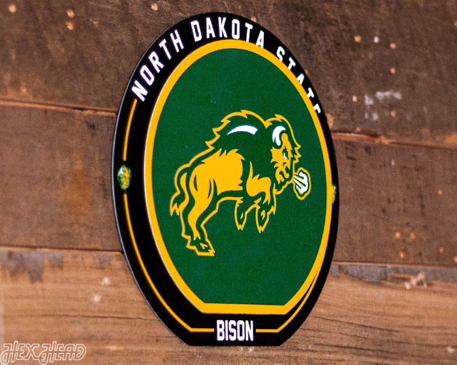 North Dakota State Bison "Double Play" On the Shelf or on the Wall Art