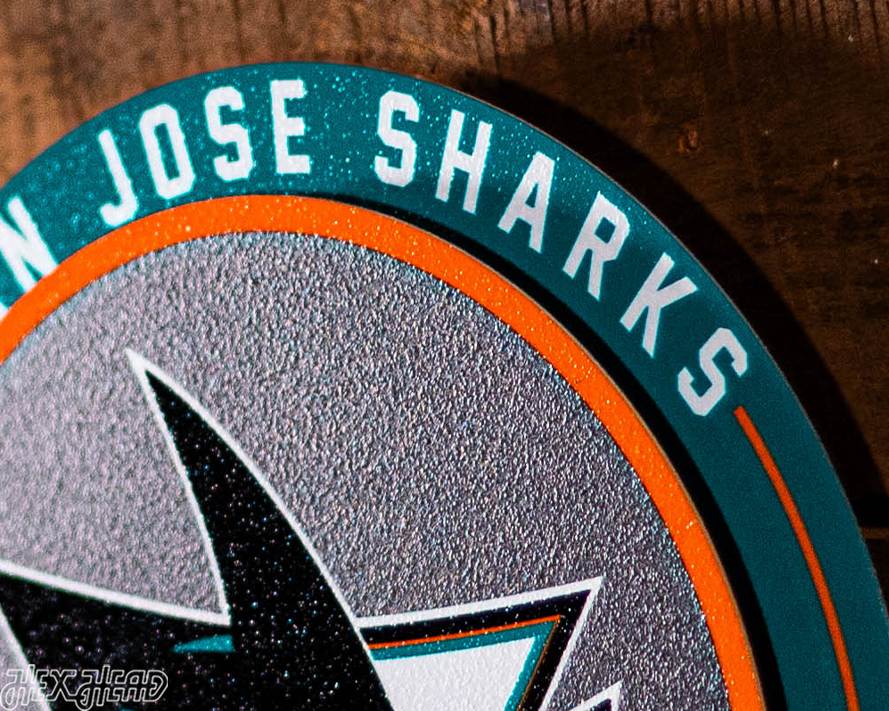 San Jose Sharks "Double Play" On the Shelf or on the Wall Art