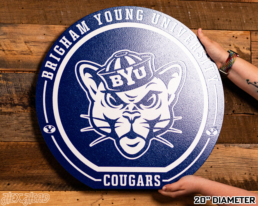 VARSITY Collection- SINGLE Layer BYU Cougars Metal Wall Art