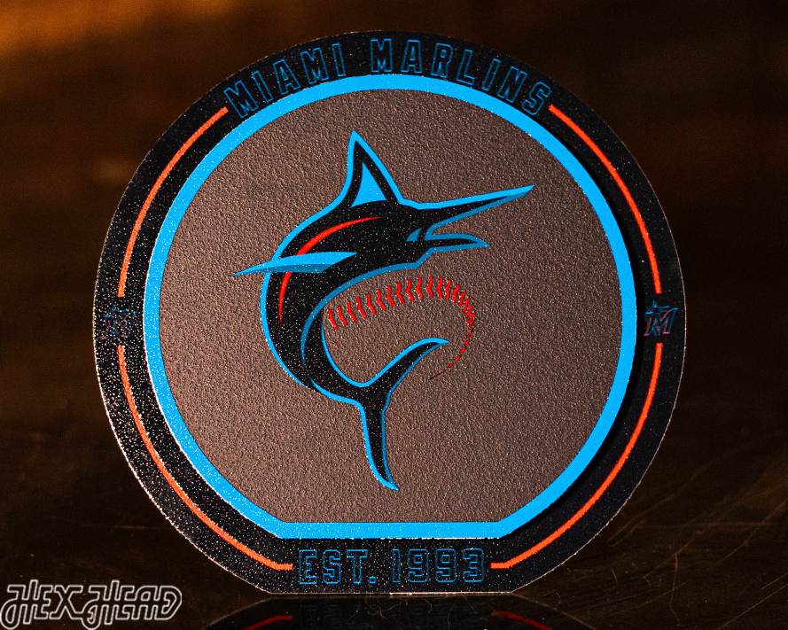 Miami Marlins "Double Play" On the Shelf or on the Wall Art