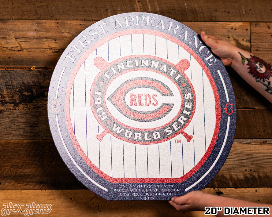 VARSITY Collection- SINGLE Layer Cincinnati Reds World Series Metal Wall Art