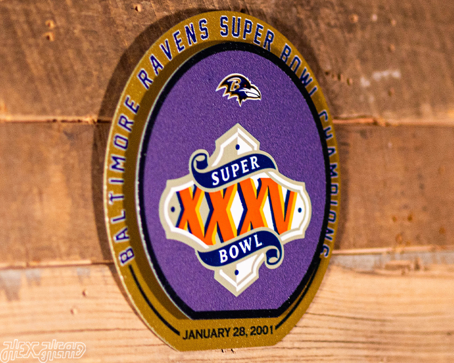 Baltimore Ravens Super Bowl XXXV "Double Play" On the Shelf or on the Wall Art